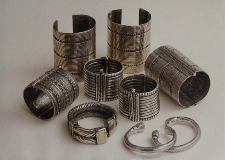 Collection of silver cuffs and bracelets